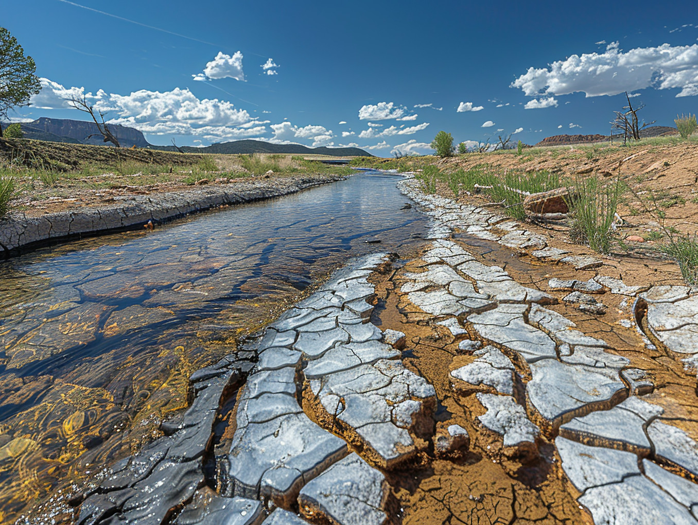 A picture of a field affected by water scarcity