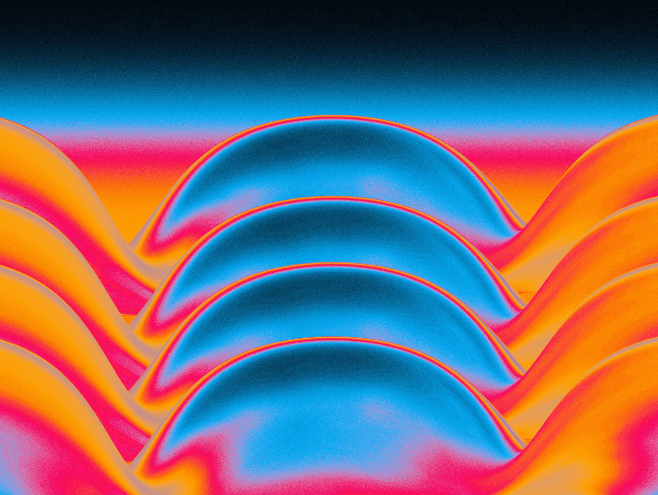 Orange Blaue Zukunftswellen