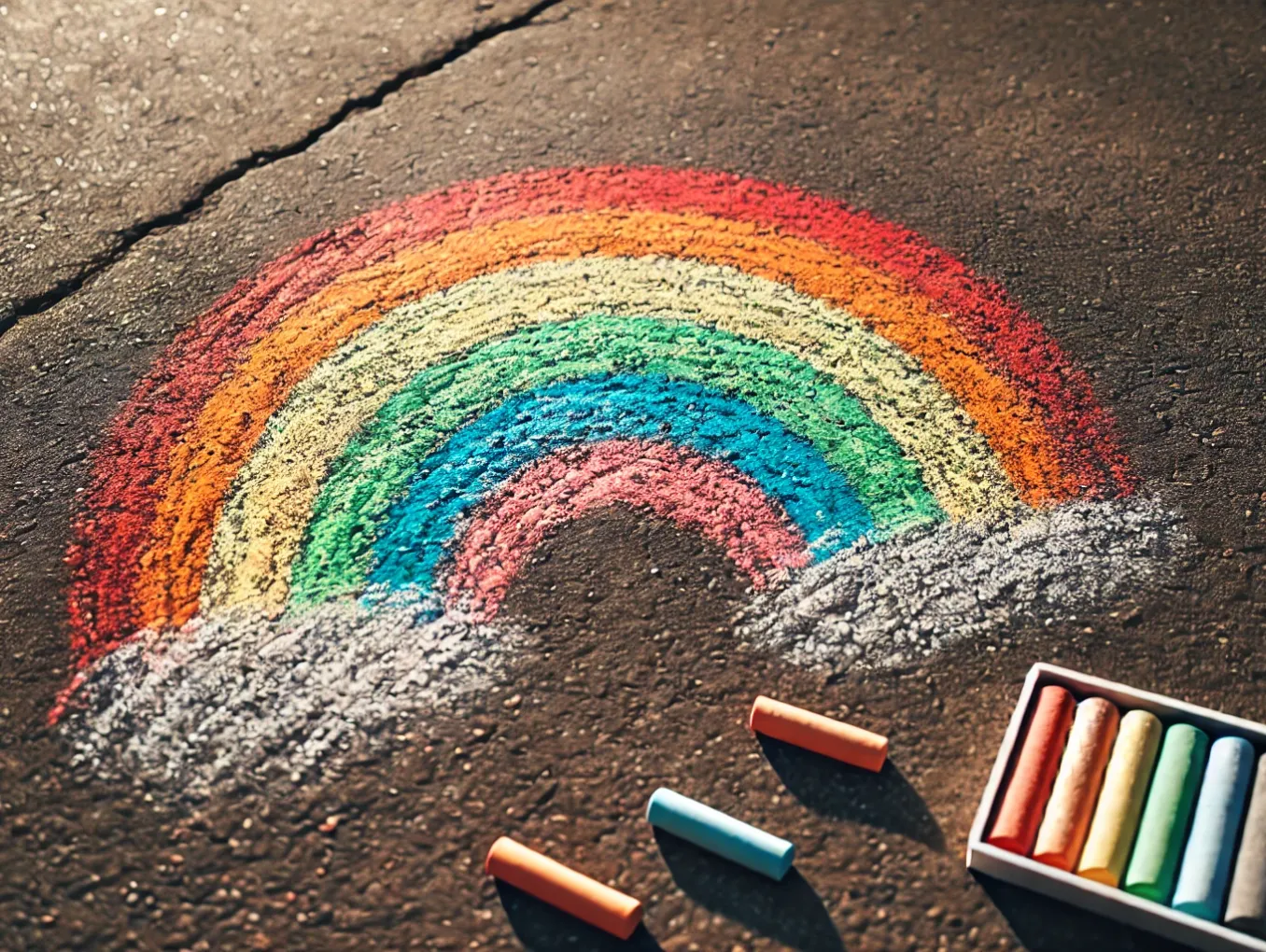 Regenbogen mit Kreide