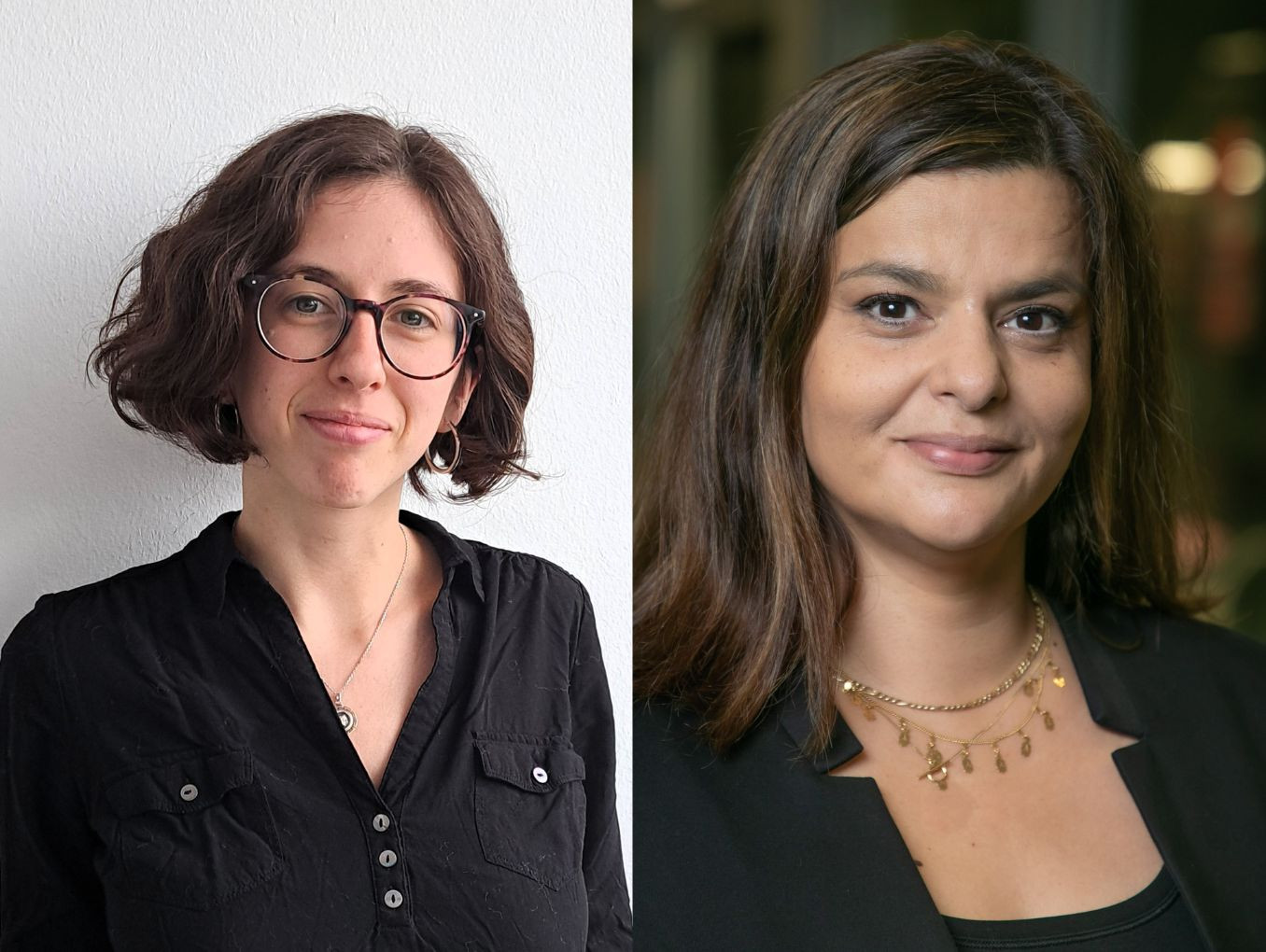 Two portraits side by side: Michaela Alquezar and Nancy Wünderlich.