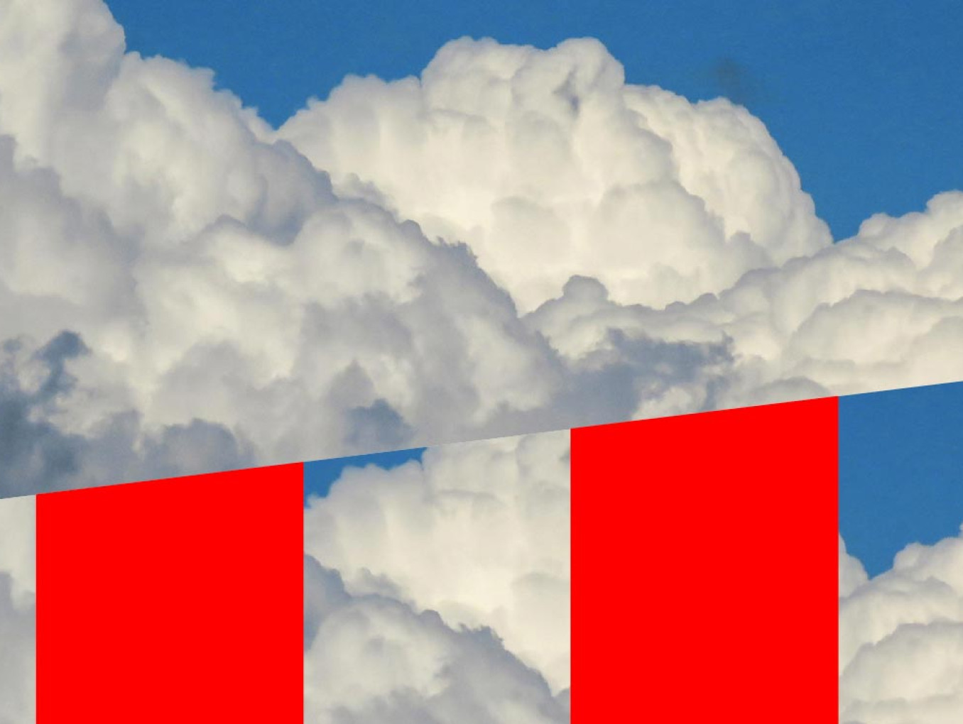 Clouds with red stripes