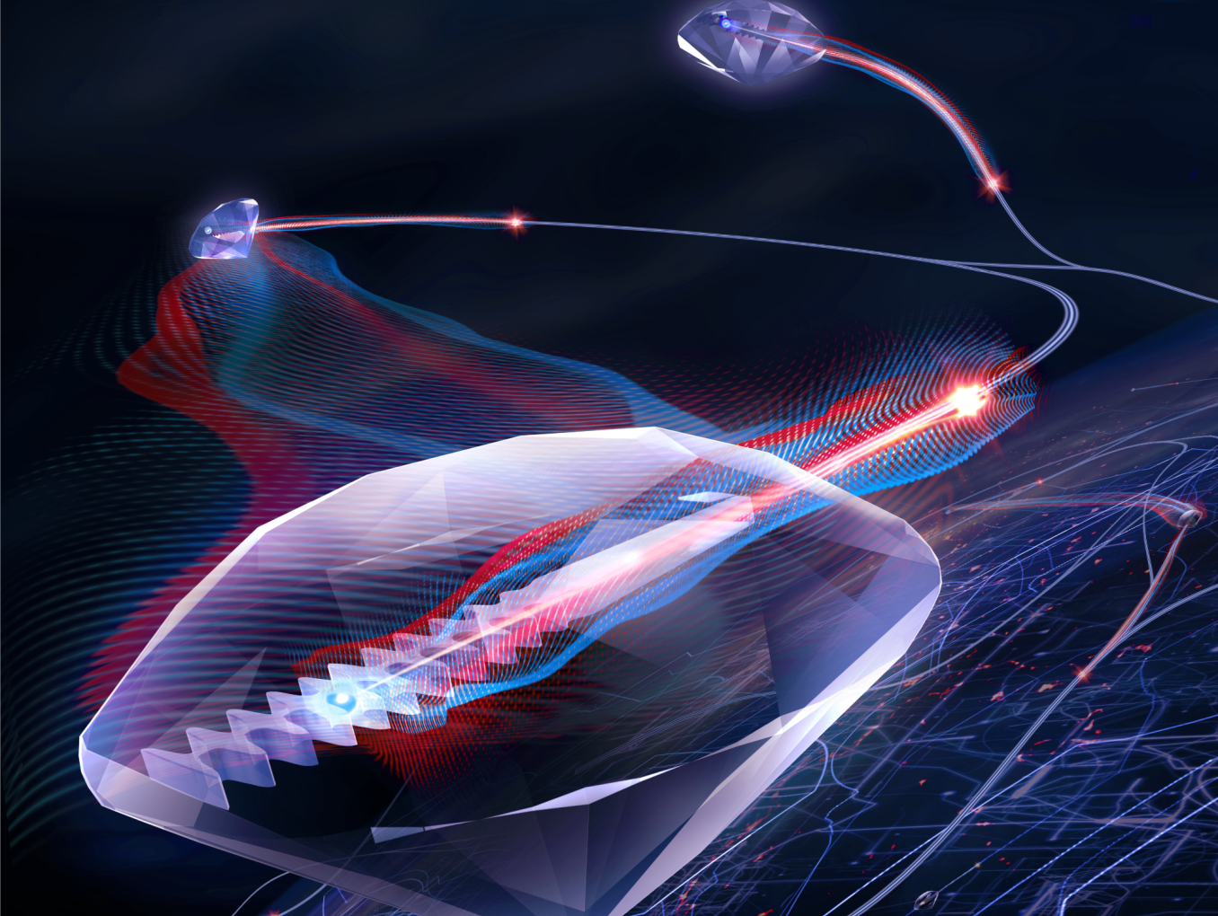Diamond nanostructures use for quantum communication