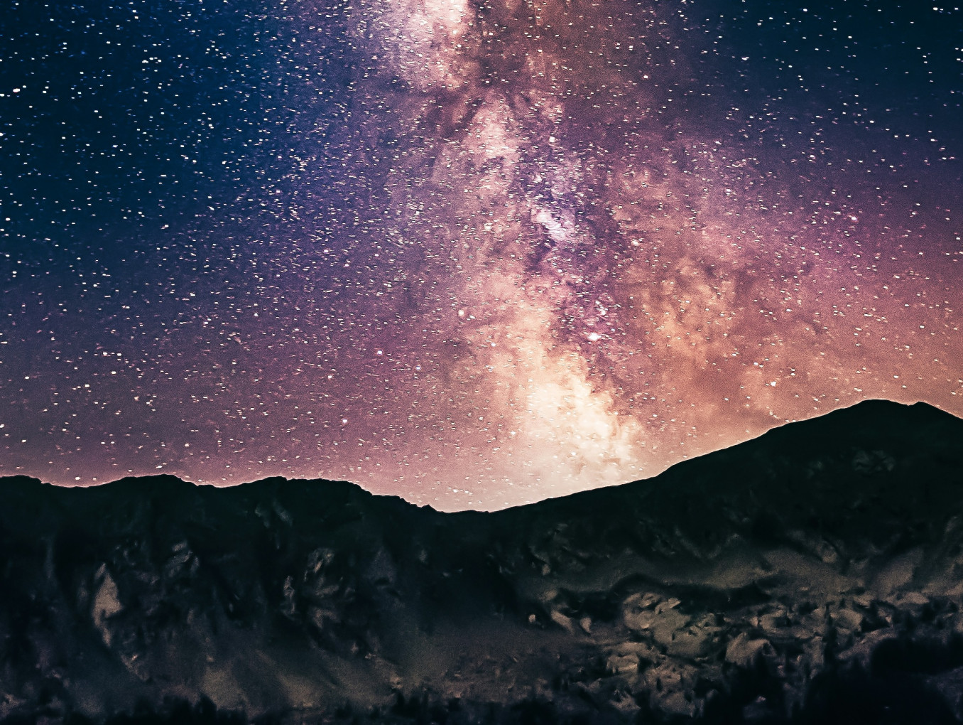 milky way on mountains