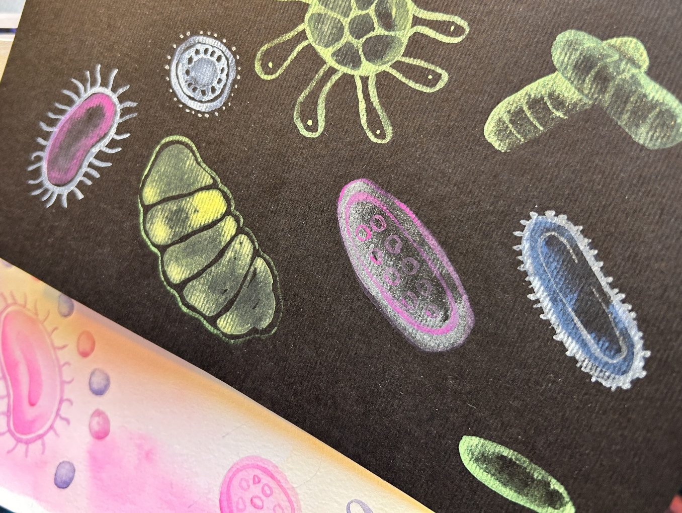 Bacteria Watercolour Art