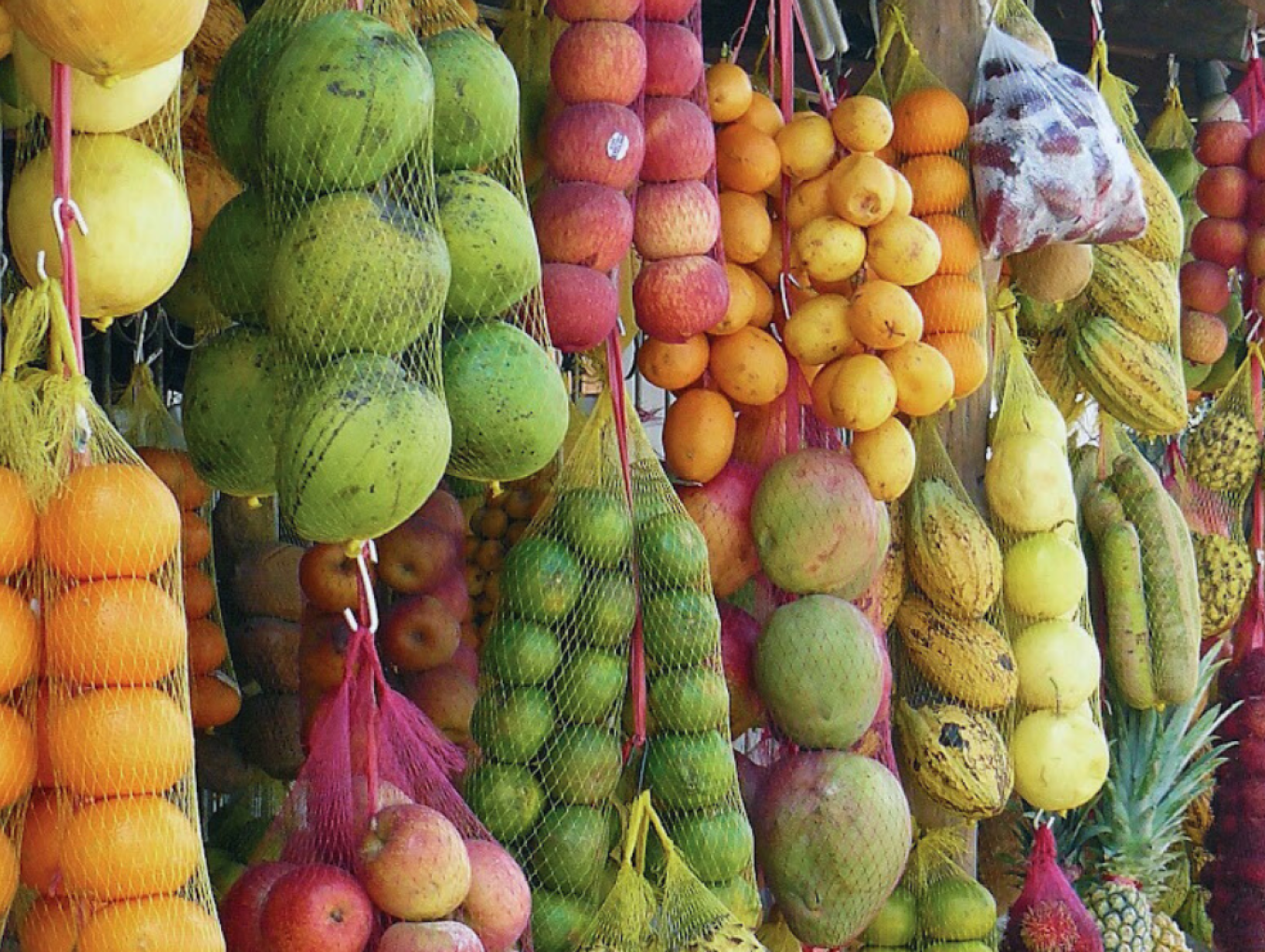 Photo shows fruits being displayed at a market in the city of Manaus (Amazon Region)