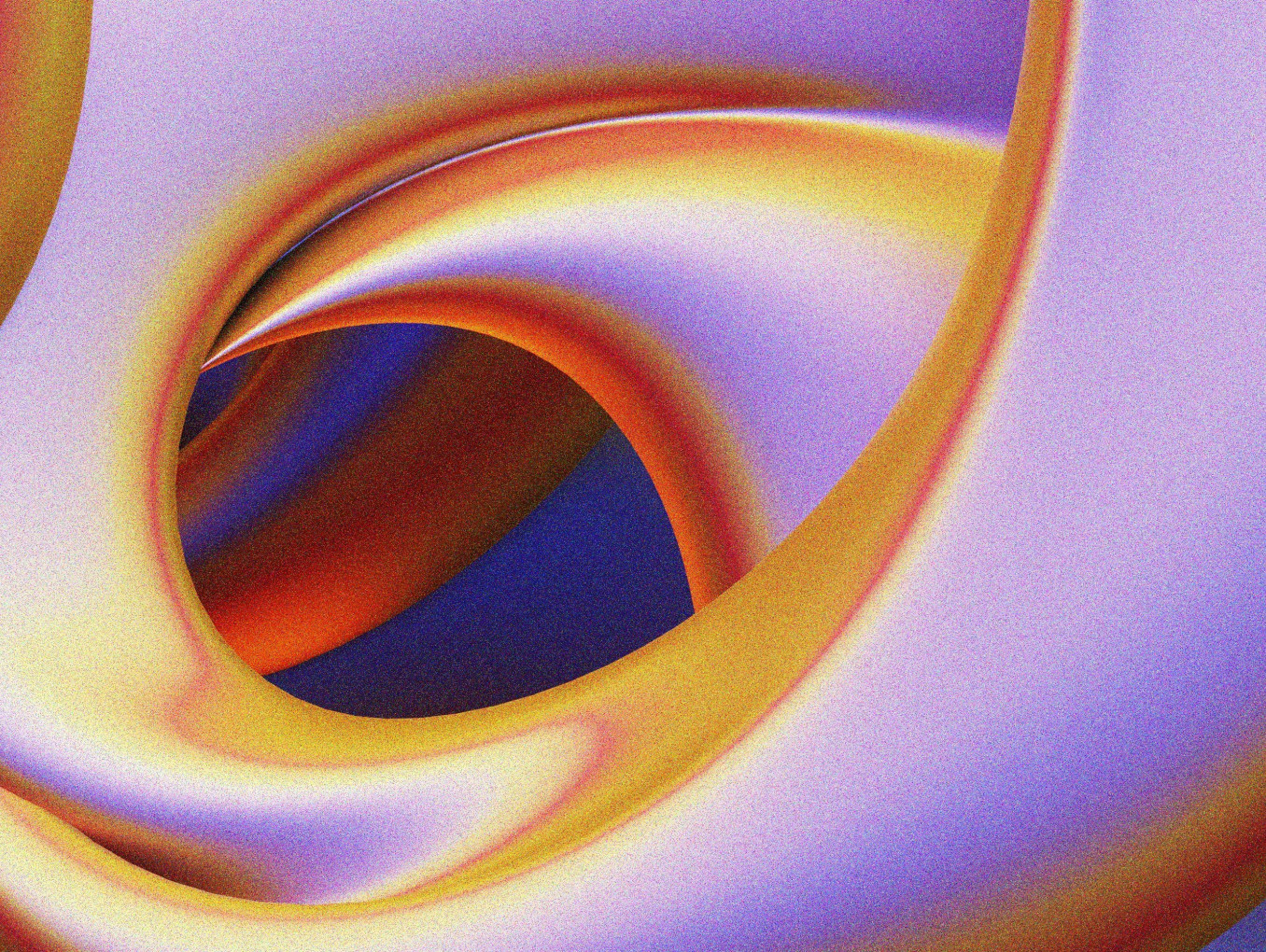 Abstract chrome and pink shapes