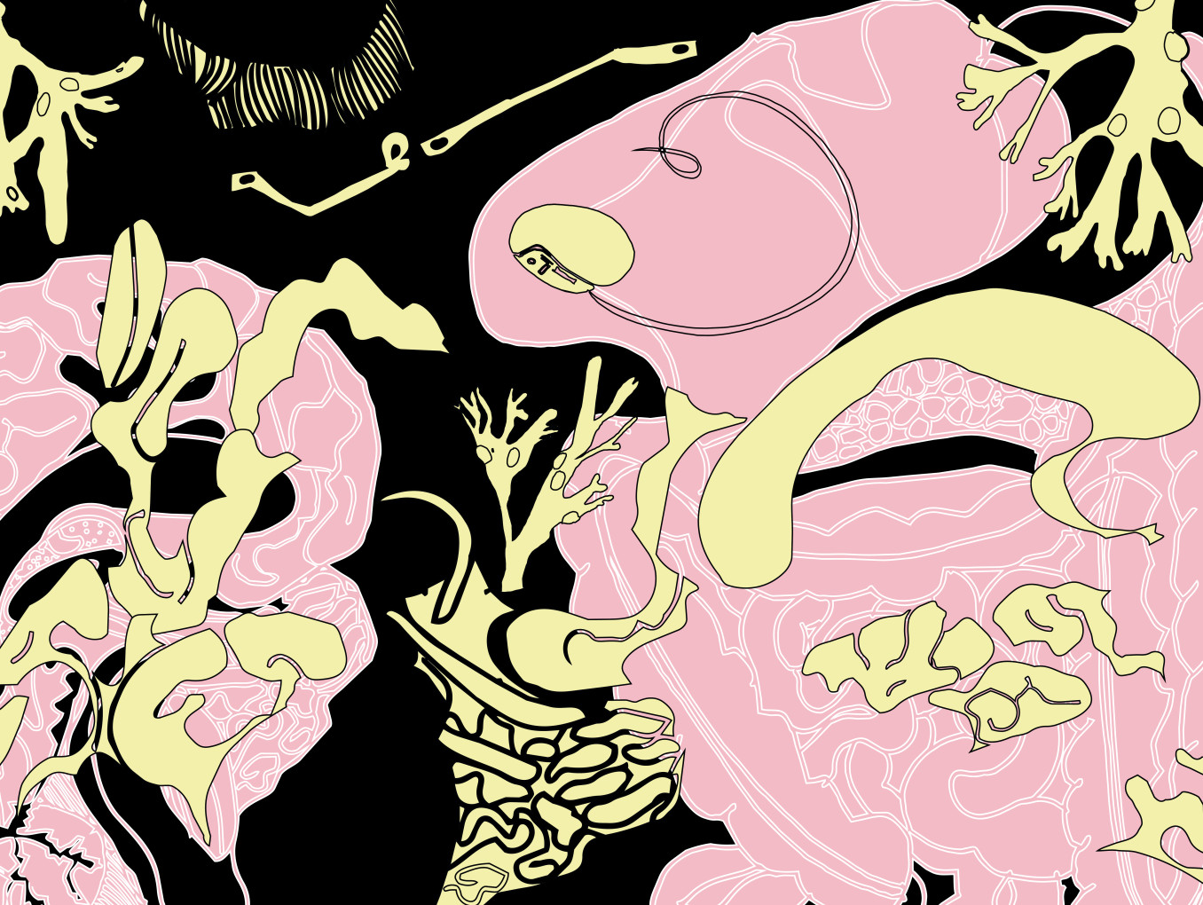 Abstract organic shapes.