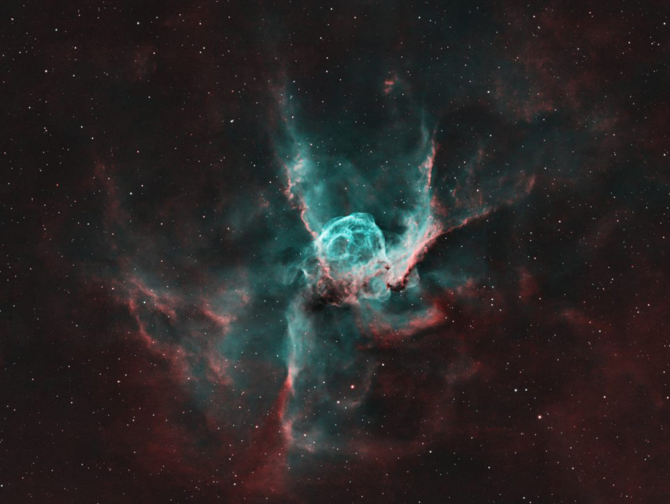 Night sky with special effect taken through telescope.
