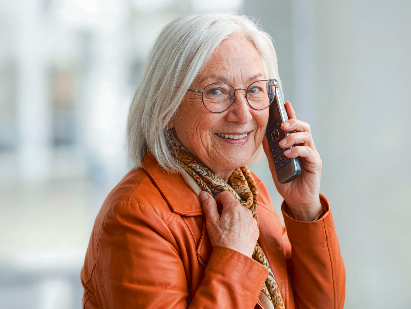 Ältere Frau am Telefon