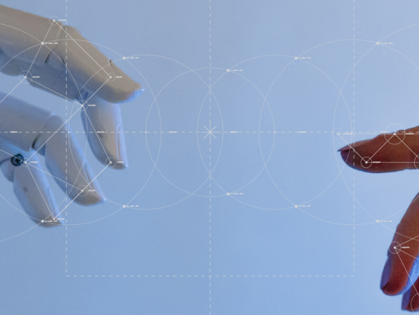 Menschliche Hand und Roboterhand