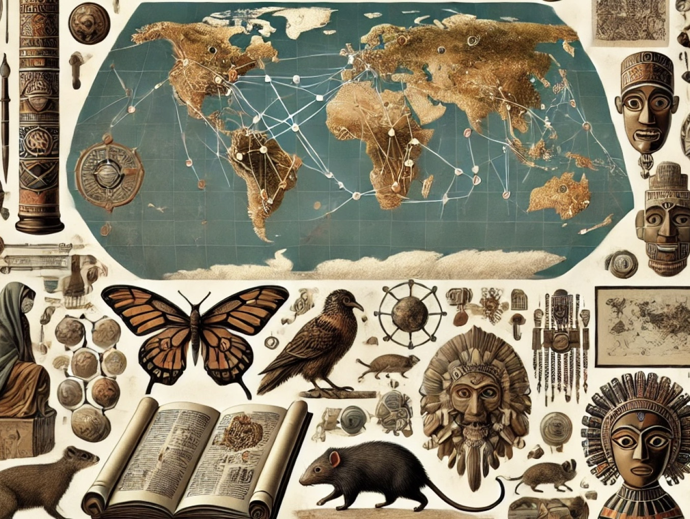 AI-generated visual representation of history, culture, and zoonosis