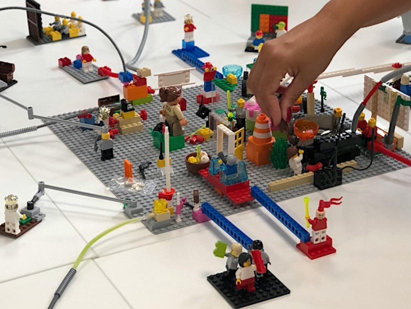 Students playing Lego