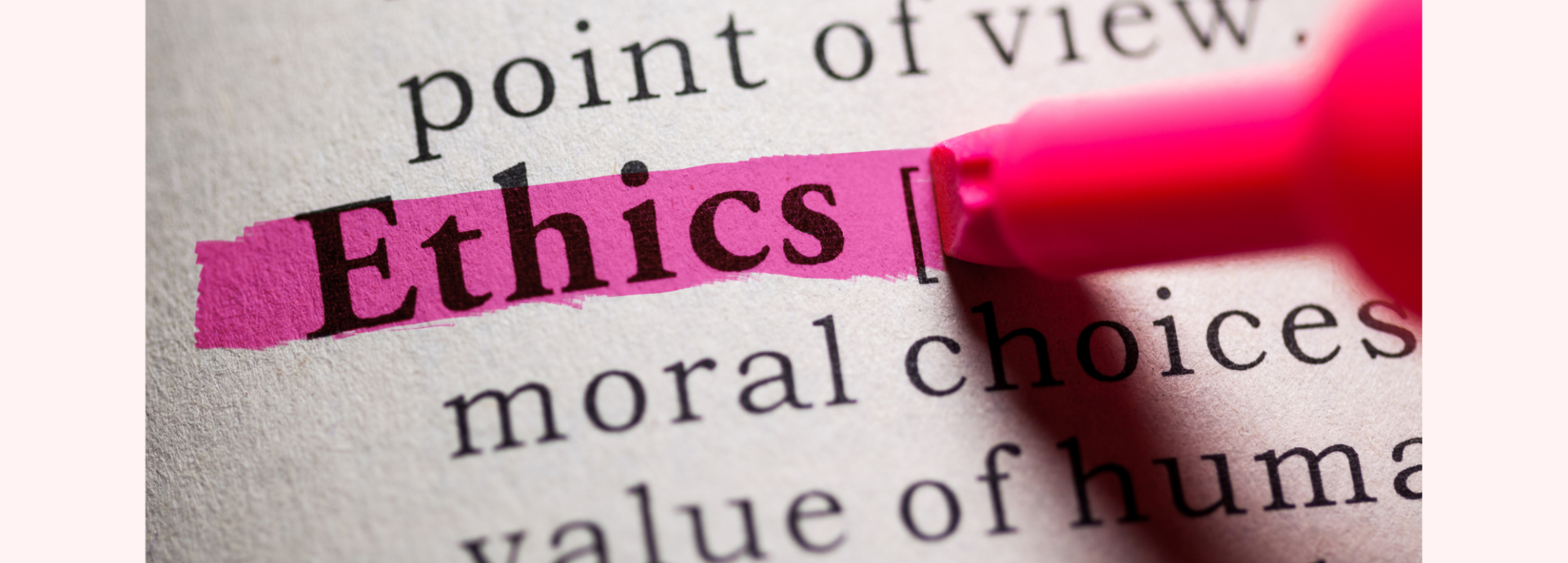 Word "Ethics" highlighted in the dictionary