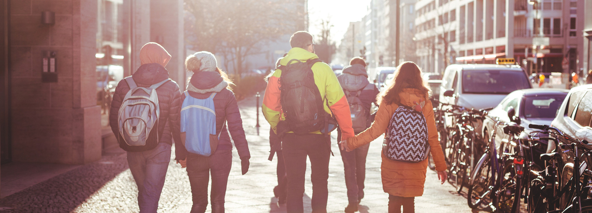people walking in Berlin in cold weather