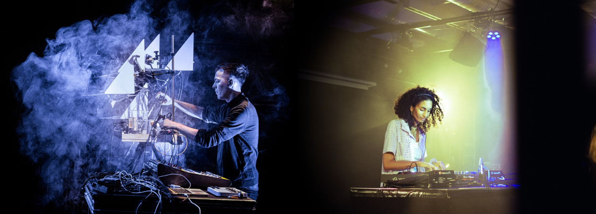 Moritz Simon Geist and Sarah Farina DJing. 