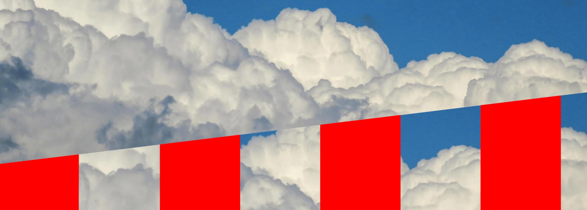 Clouds with red stripes