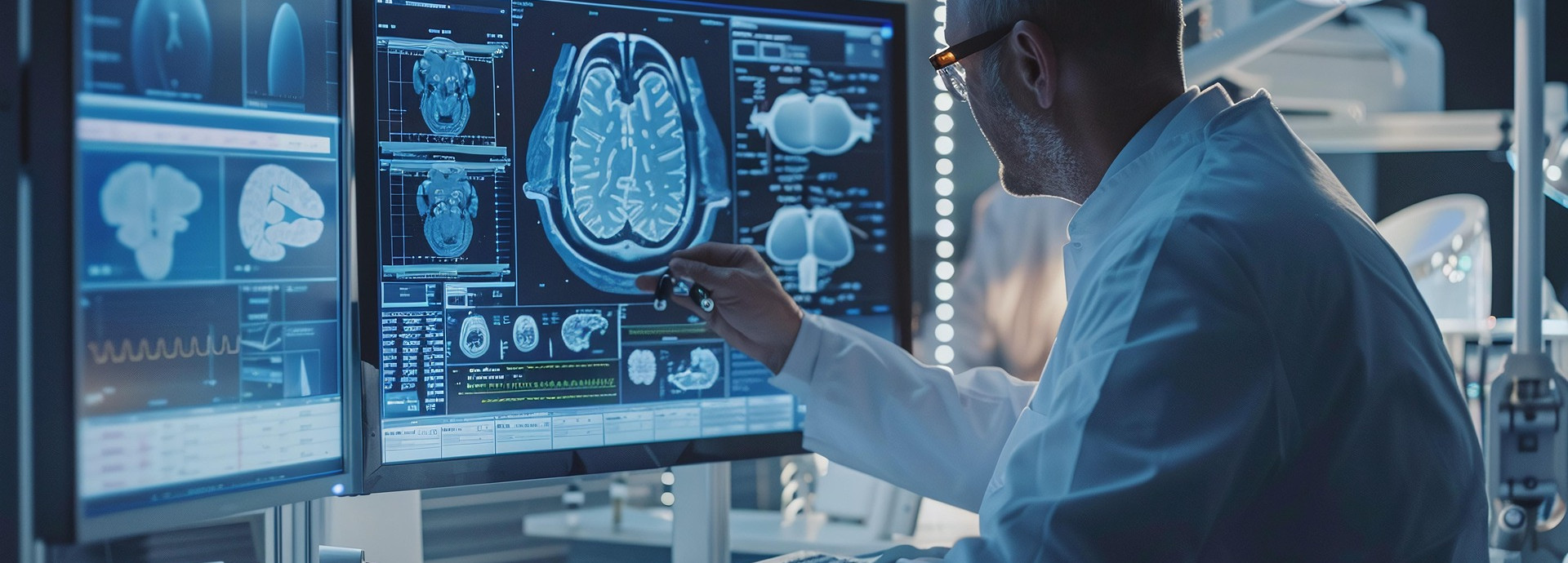 Scientist studies brain scans