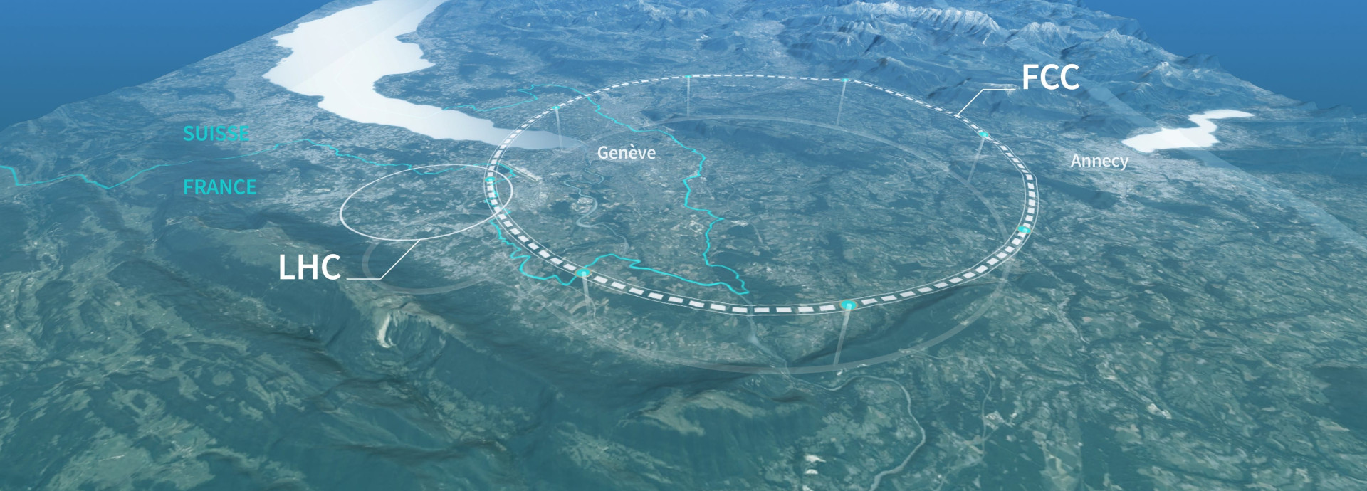 A schematic map showing a possible location for the Future Circular Collider (Image: CERN)