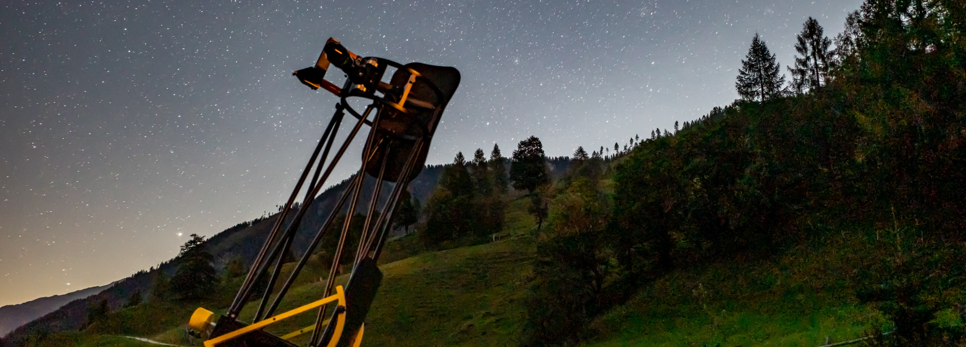 telescope under stars