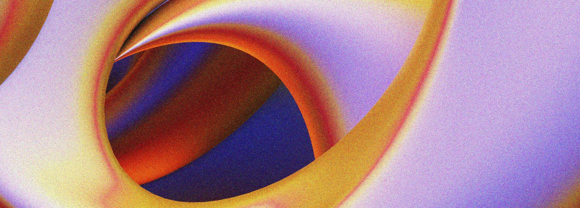 Abstract chrome and pink shapes