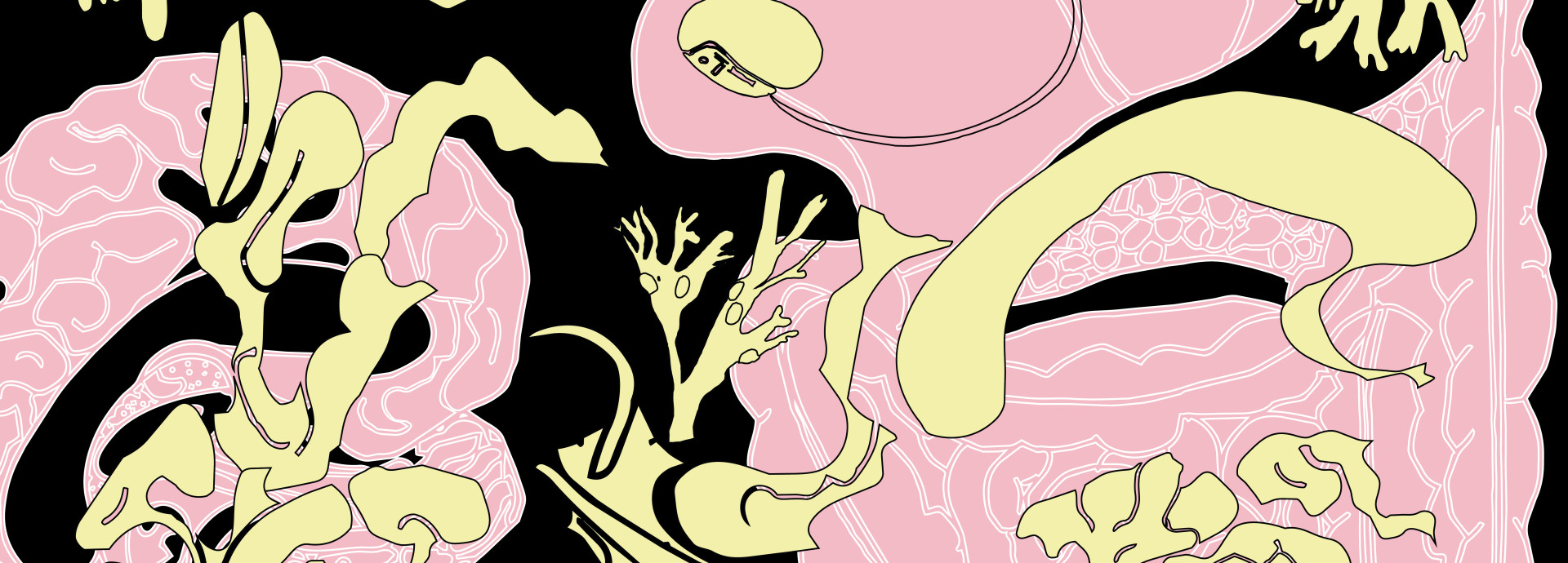 Abstract organic shapes.
