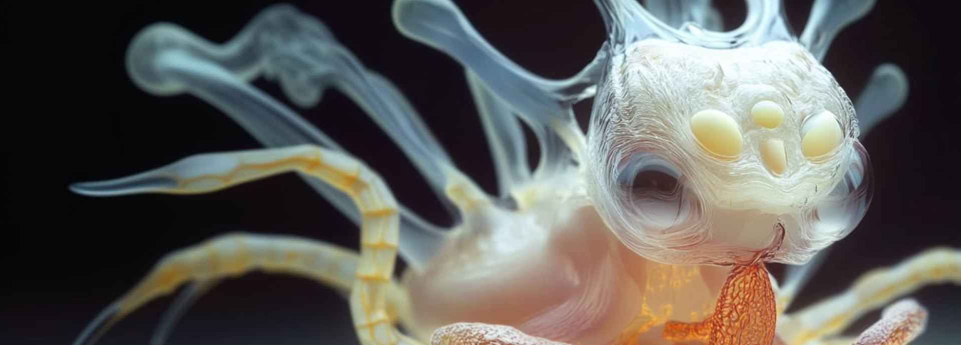 An AI produced image of a creatire that looks like a glass slamander