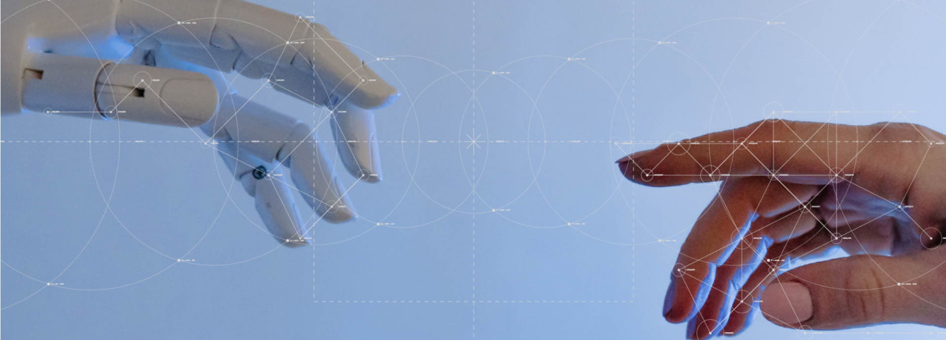 Menschliche Hand und Roboterhand