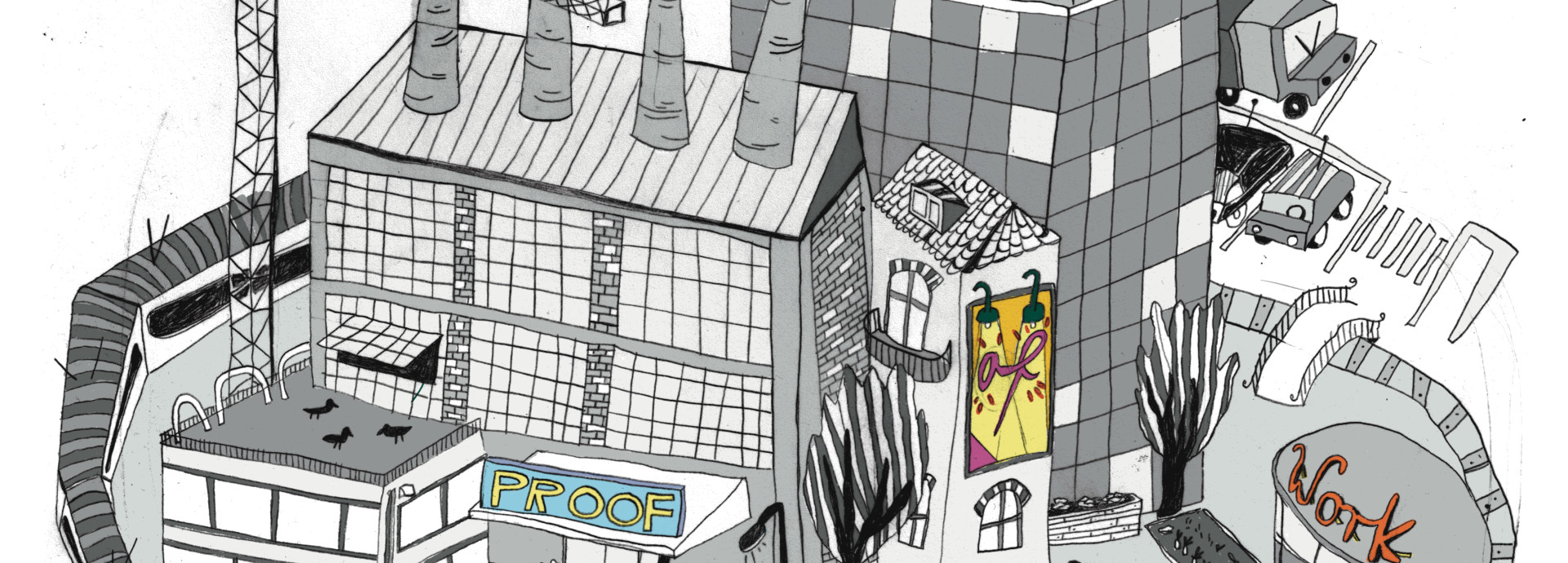 Fabrikgebäude, in dem das Comic Proof of Work „spielt“