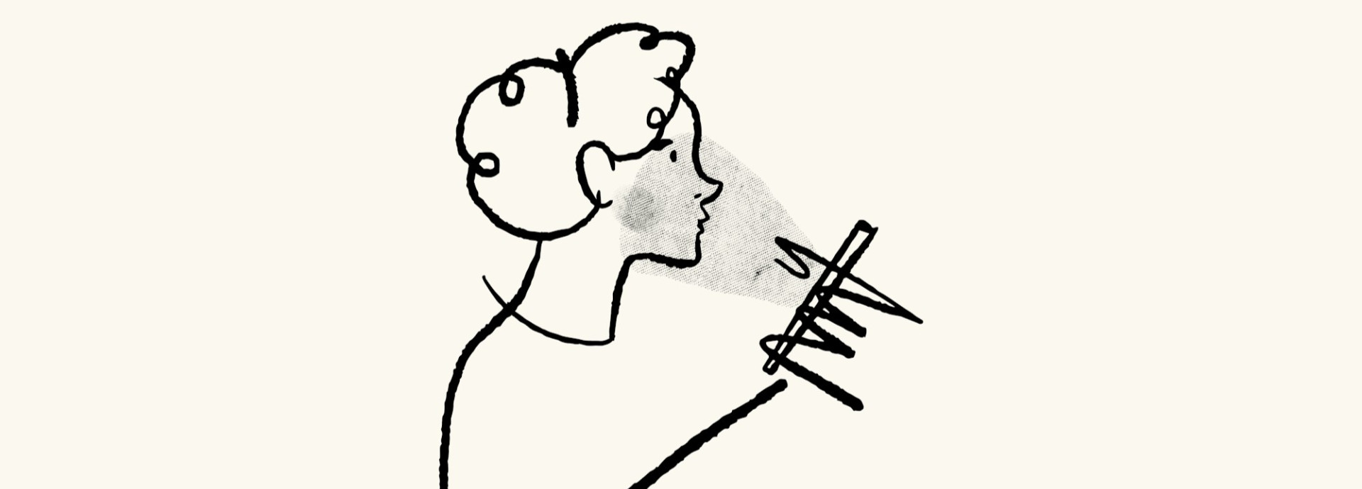 An illustration of a person looking at a smartphone