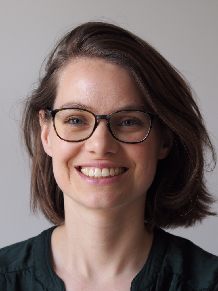 Woman wearing glasses.