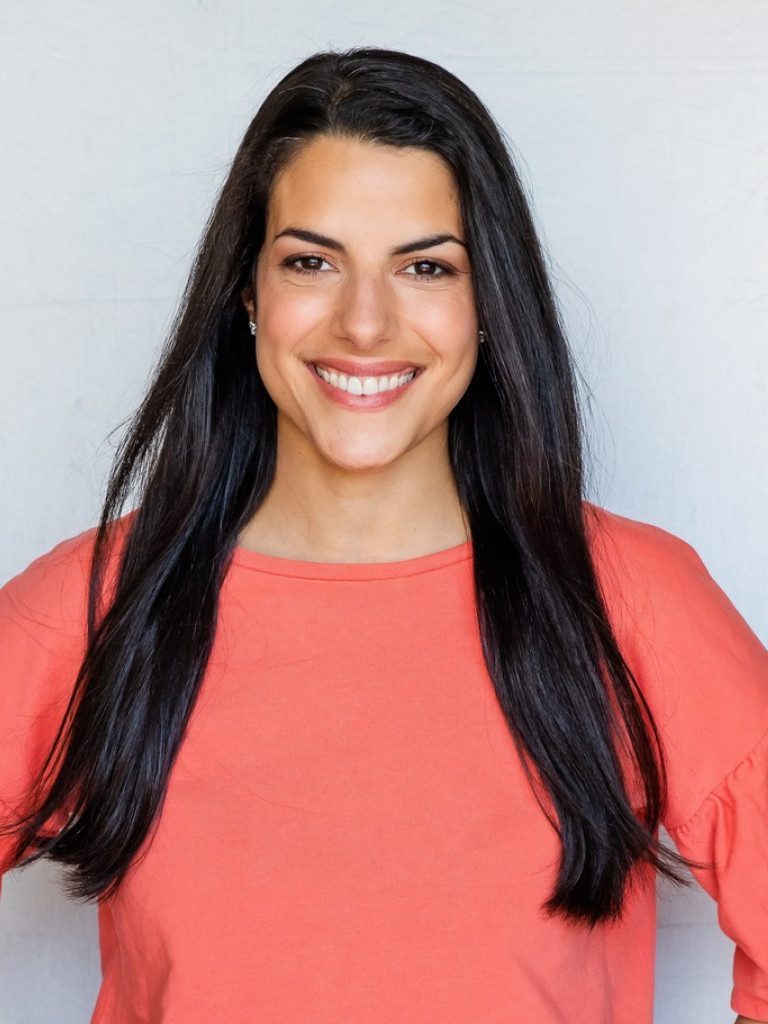 Portrait of women smiling.