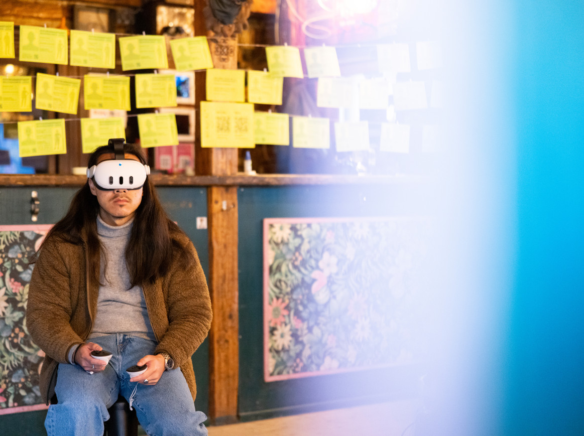 Someone using VR glasses