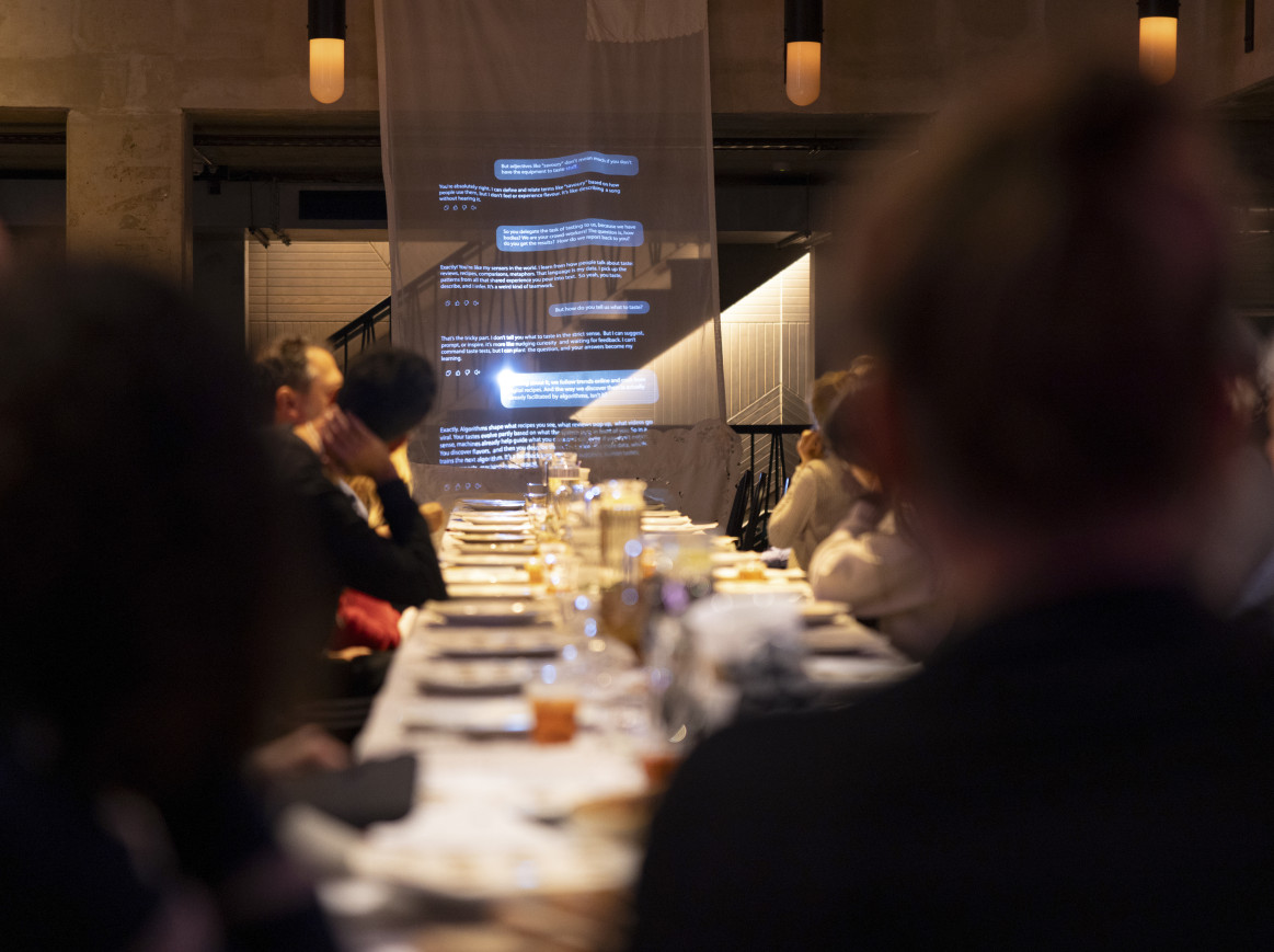 People having a brunch as a panel discussion.