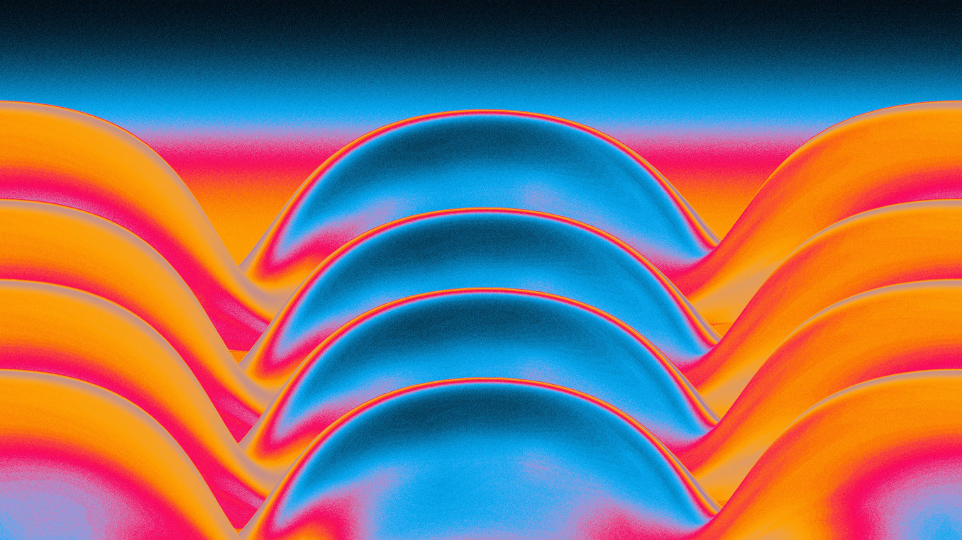 Orange Blaue Zukunftswellen