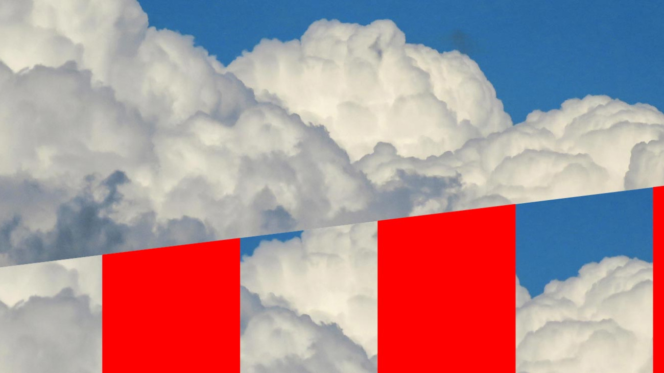 Clouds with red stripes
