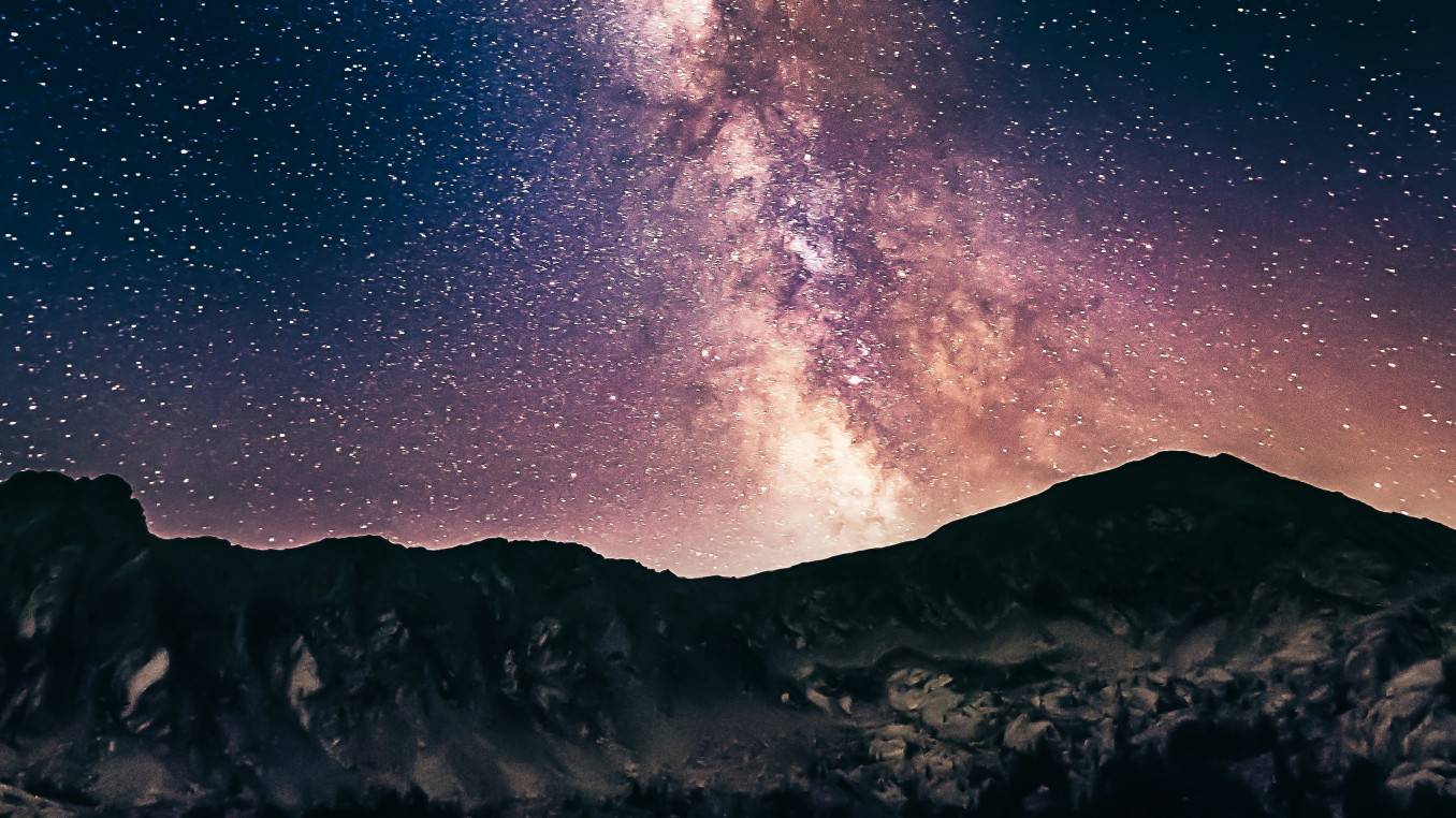 milky way on mountains