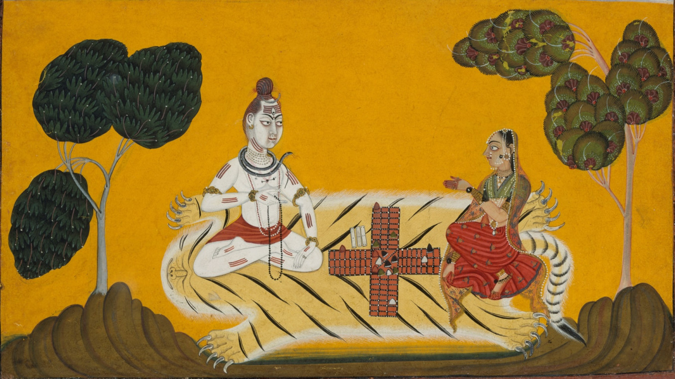 Two Indian Gods Playing Dice. 1695 CE. Metropolitan Museum of Art, New York.