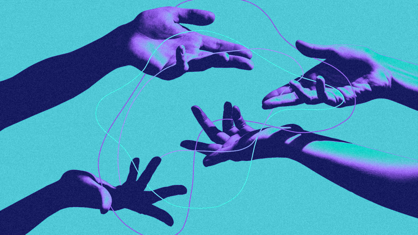 Hands reaching out to each other