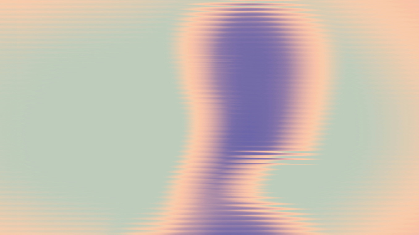 A blurry pastel figure