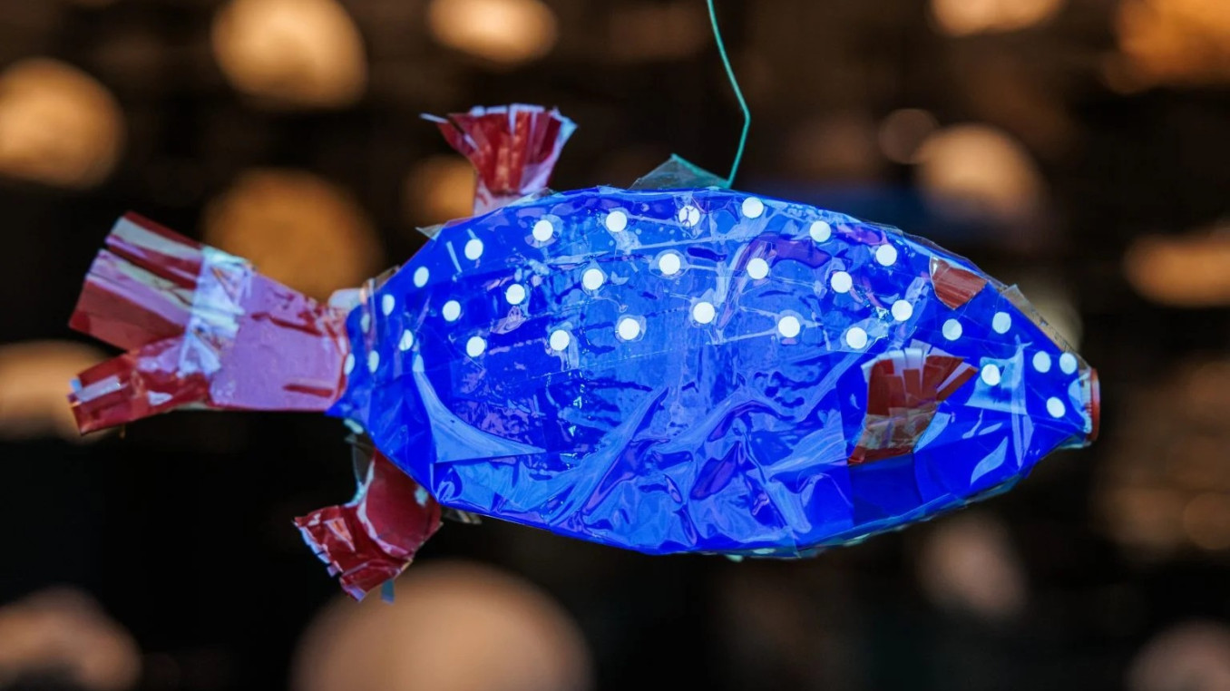 Ein selbst gestalteter Kofferfisch im Humboldt Labor