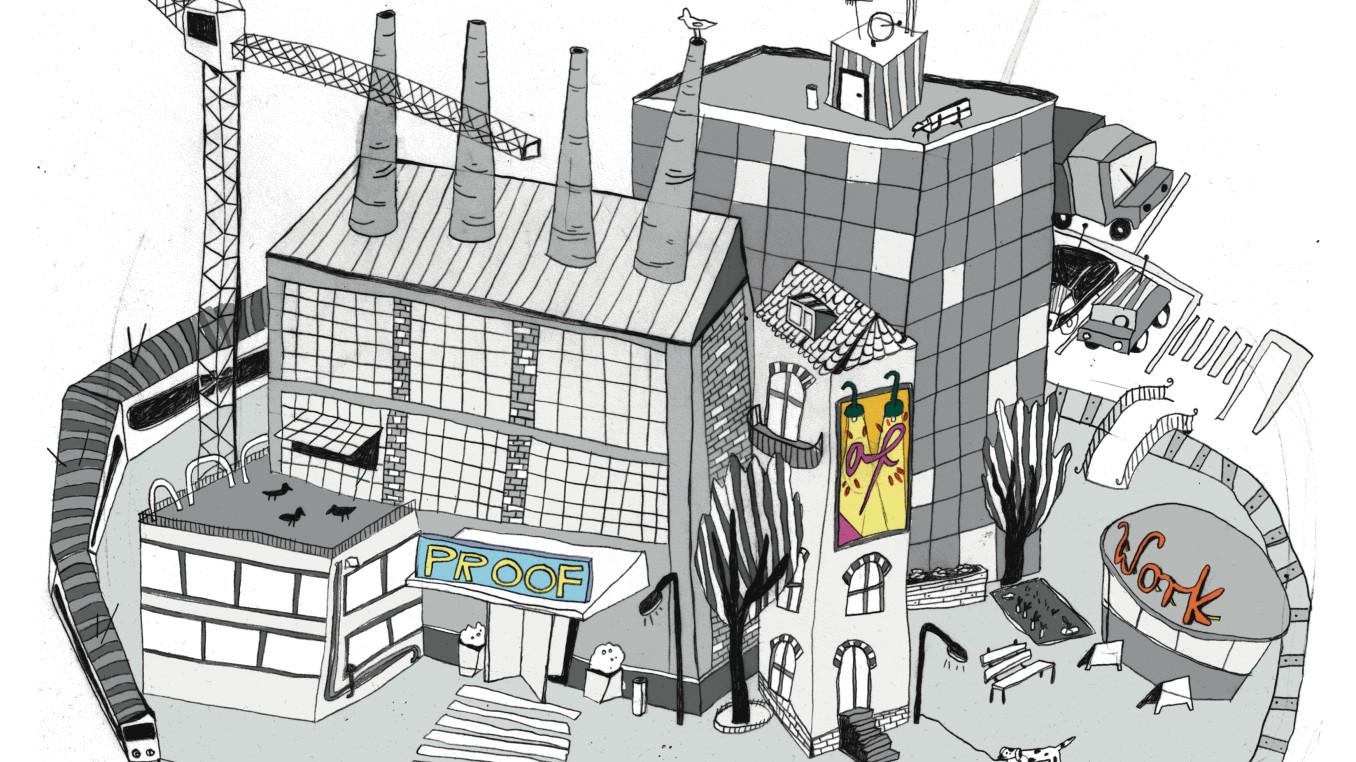 Fabrikgebäude, in dem das Comic Proof of Work „spielt“