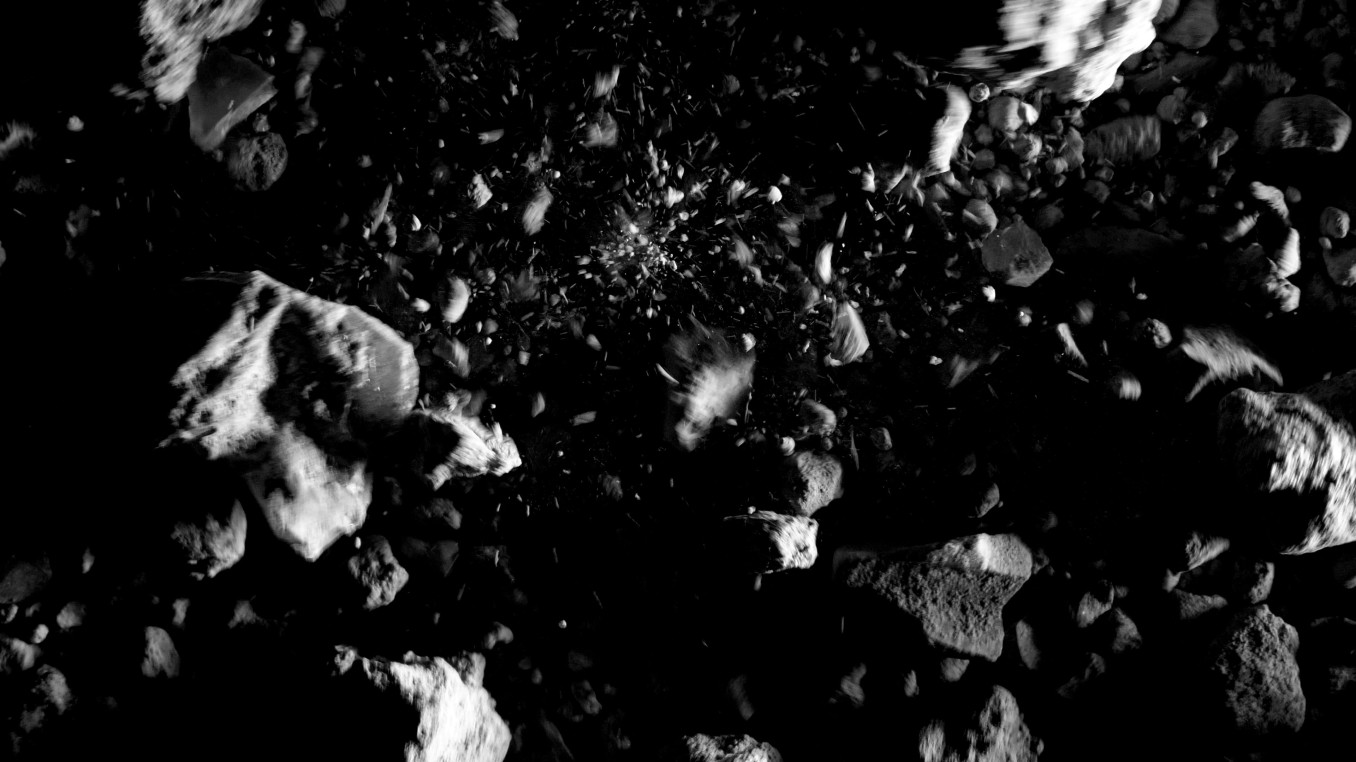 Electron microscope photography of slag